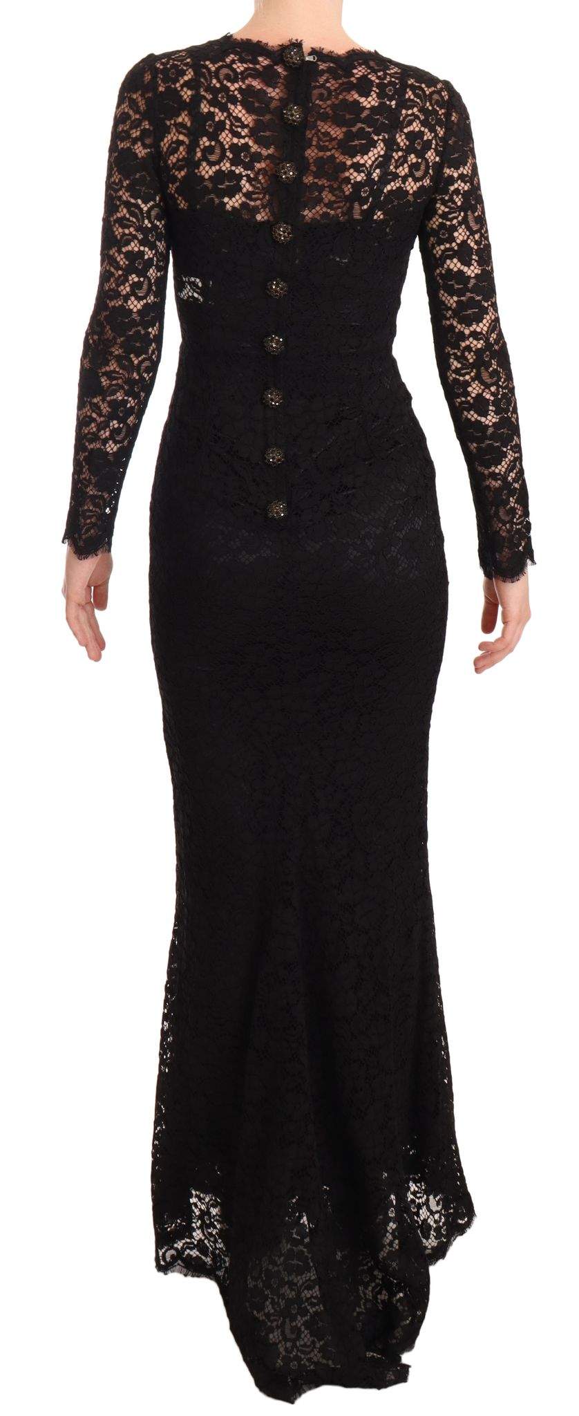 Dolce & Gabbana Black Cotton Lace Mermaid Long Sleeves Dress Black, Dolce & Gabbana, Dresses - Women - Clothing, feed-1, IT38|XS at SEYMAYKA