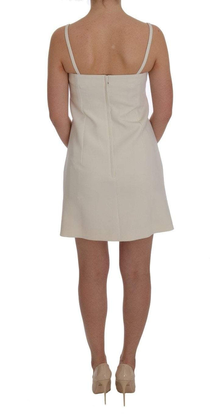 Dolce & Gabbana  White Wool Stretch Brooch Shift Dress #women, Brand_Dolce & Gabbana, Catch, Clothing_Dress, Dolce & Gabbana, Dresses - Women - Clothing, feed-agegroup-adult, feed-color-white, feed-gender-female, feed-size-IT36 | XS, feed-size-IT38 | S, feed-size-IT44|L, feed-size-IT46|XL, Gender_Women, IT36 | XS, IT38 | S, IT44|L, IT46|XL, Kogan, White, Women - New Arrivals at SEYMAYKA