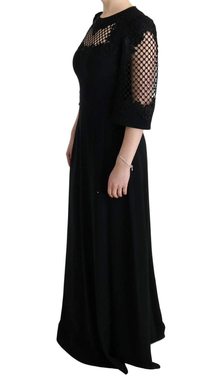 Dolce & Gabbana  Black Stretch Shift Long Maxi Dress #women, Black, Brand_Dolce & Gabbana, Catch, Clothing_Dress, Dolce & Gabbana, Dresses - Women - Clothing, feed-agegroup-adult, feed-color-black, feed-gender-female, feed-size-IT38|XS, Gender_Women, IT38|XS, Kogan, Women - New Arrivals at SEYMAYKA