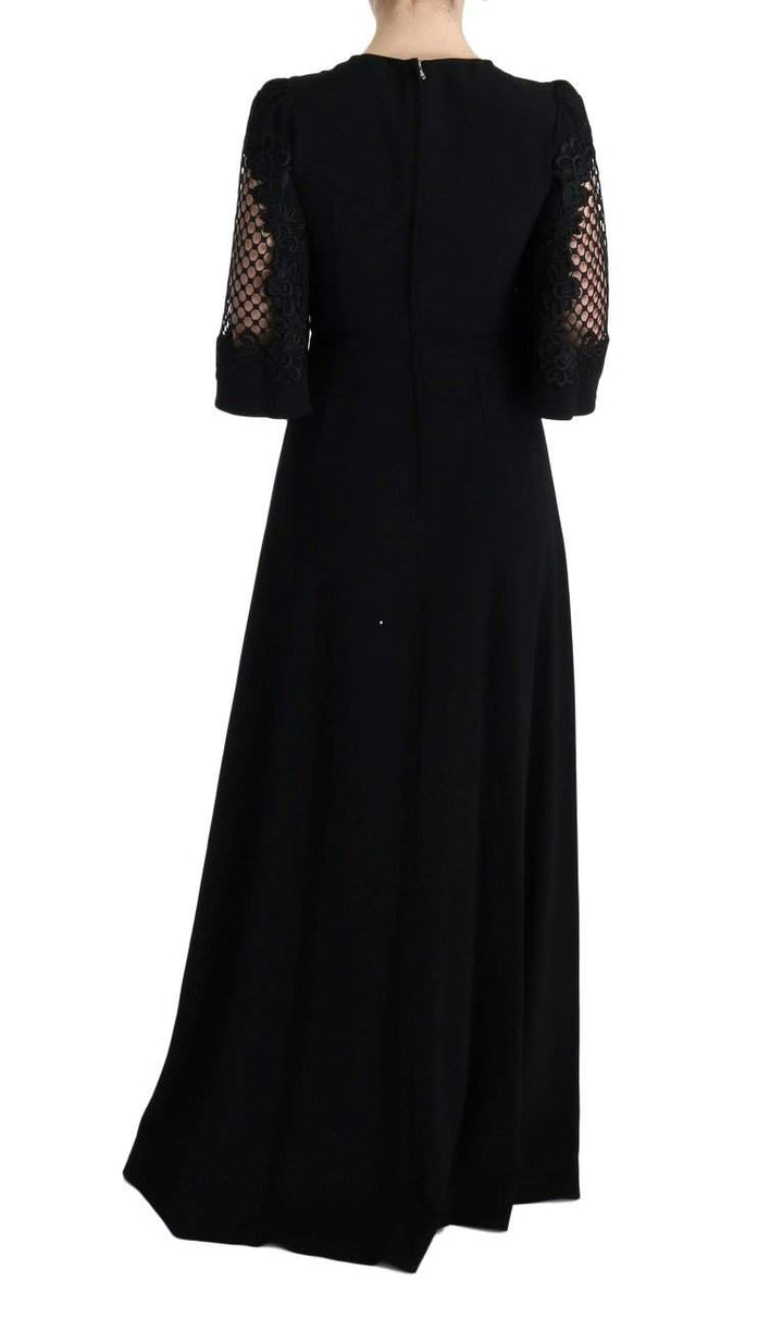 Dolce & Gabbana  Black Stretch Shift Long Maxi Dress #women, Black, Brand_Dolce & Gabbana, Catch, Clothing_Dress, Dolce & Gabbana, Dresses - Women - Clothing, feed-agegroup-adult, feed-color-black, feed-gender-female, feed-size-IT38|XS, Gender_Women, IT38|XS, Kogan, Women - New Arrivals at SEYMAYKA