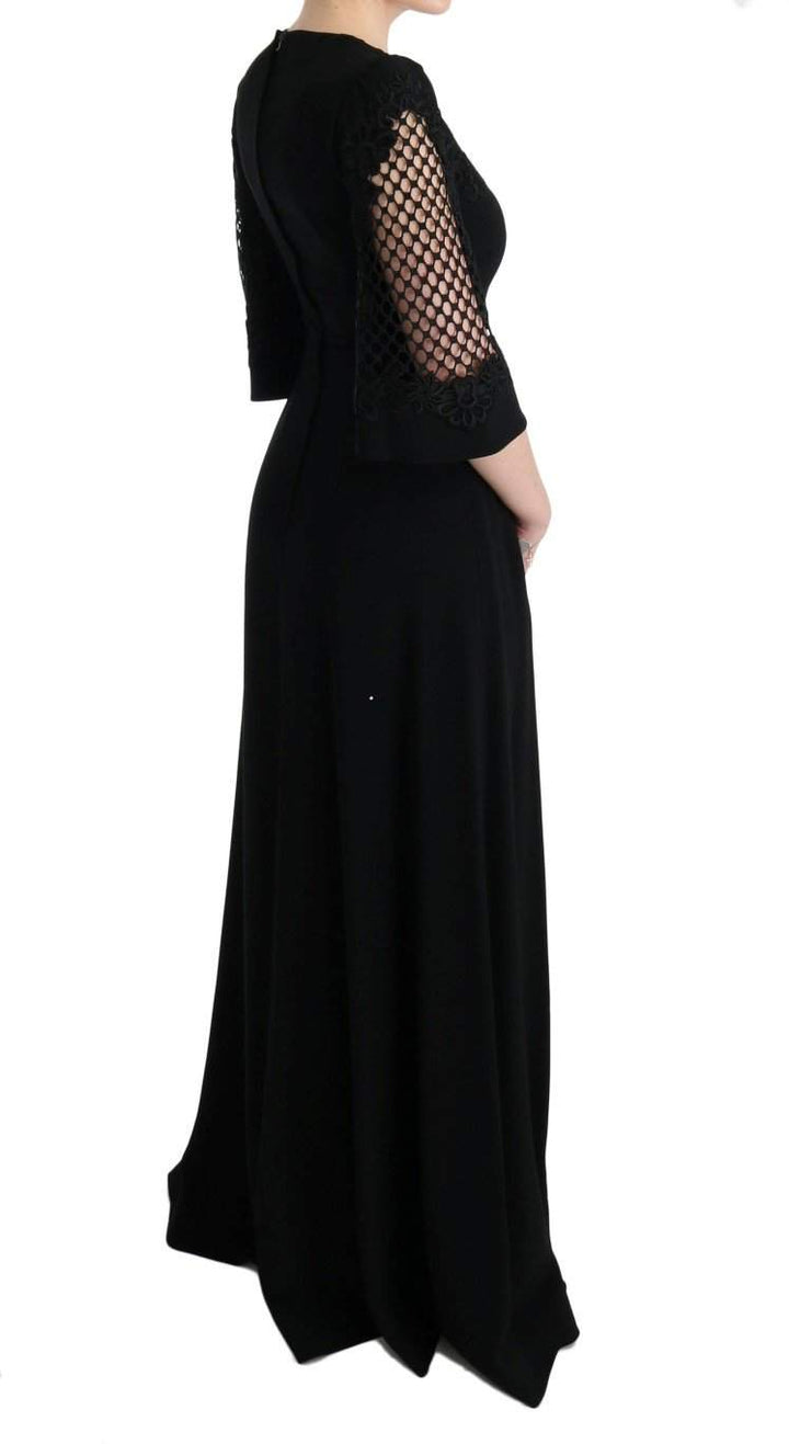 Dolce & Gabbana  Black Stretch Shift Long Maxi Dress #women, Black, Brand_Dolce & Gabbana, Catch, Clothing_Dress, Dolce & Gabbana, Dresses - Women - Clothing, feed-agegroup-adult, feed-color-black, feed-gender-female, feed-size-IT38|XS, Gender_Women, IT38|XS, Kogan, Women - New Arrivals at SEYMAYKA