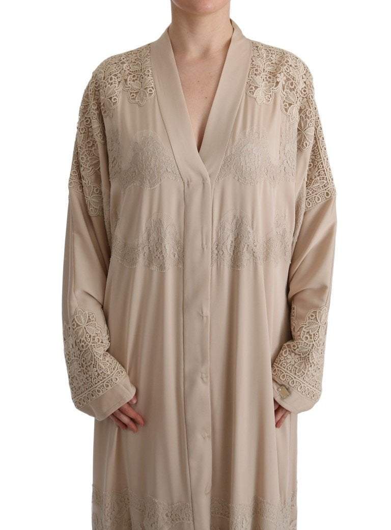 Dolce & Gabbana Beige Floral Applique Lace Kaftan Dress #women, Beige, Brand_Dolce & Gabbana, Catch, Clothing_Dress, Dolce & Gabbana, Dresses - Women - Clothing, feed-agegroup-adult, feed-color-beige, feed-gender-female, feed-size-IT40|S, feed-size-IT42|M, feed-size-IT48|XXL, Gender_Women, IT40|S, IT42|M, IT48|XXL, Kogan, Women - New Arrivals at SEYMAYKA