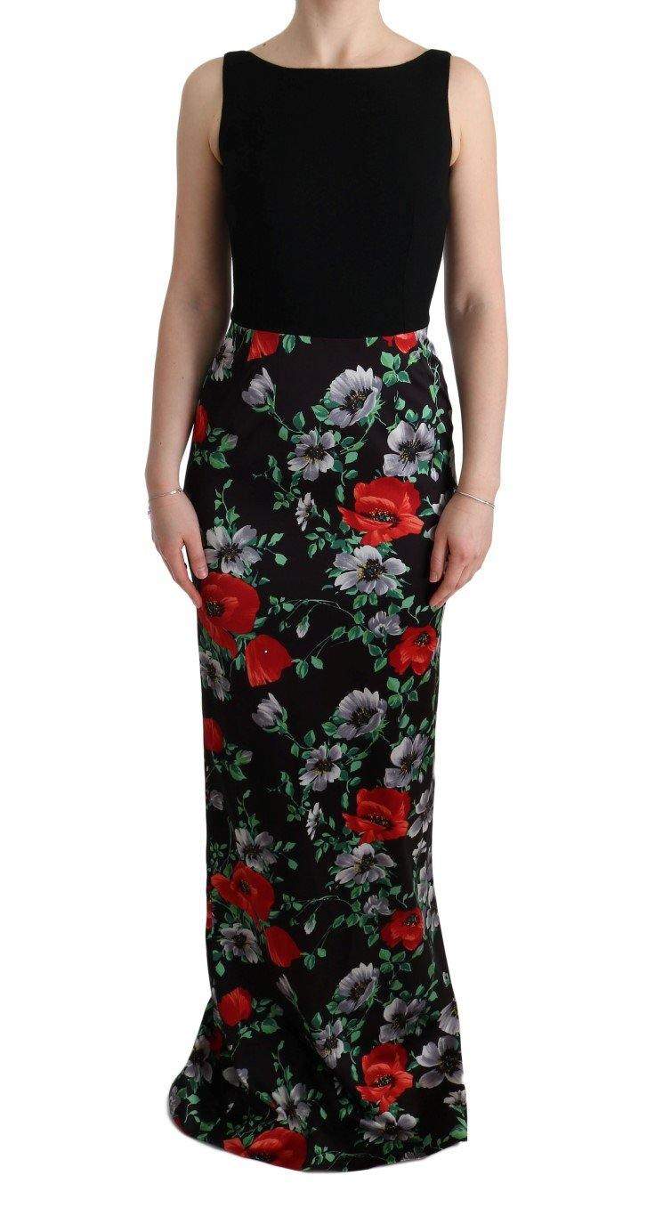 Dolce & Gabbana  Multicolor Floral Print Stretch Sheath Long Dress #women, Brand_Dolce & Gabbana, Catch, Clothing_Dress, Dolce & Gabbana, Dresses - Women - Clothing, feed-agegroup-adult, feed-color-multicolor, feed-gender-female, feed-size-IT40|S, Gender_Women, IT40|S, Kogan, Multicolor, Women - New Arrivals at SEYMAYKA