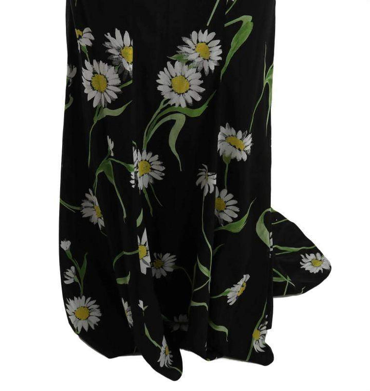 Dolce & Gabbana  Sunflower Silk Stretch Sheath Dress #women, Black, Brand_Dolce & Gabbana, Catch, Clothing_Dress, Dolce & Gabbana, Dresses - Women - Clothing, feed-agegroup-adult, feed-color-black, feed-gender-female, feed-size-IT36 | XS, feed-size-IT38|XS, feed-size-IT40|S, feed-size-IT42|M, feed-size-IT44|L, Gender_Women, IT36 | XS, IT38|XS, IT40|S, IT42|M, IT44|L, Kogan, Women - New Arrivals at SEYMAYKA