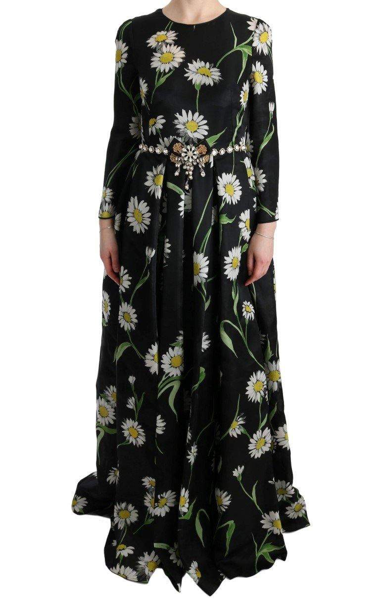 Dolce & Gabbana  Multicolor Silk Sunflower Print Long Maxi Dress #women, Brand_Dolce & Gabbana, Catch, Clothing_Dress, Dolce & Gabbana, Dresses - Women - Clothing, feed-agegroup-adult, feed-color-multicolor, feed-gender-female, feed-size-IT38|XS, feed-size-IT40|S, Gender_Women, IT38|XS, IT40|S, IT42|M, Kogan, Multicolor, Women - New Arrivals at SEYMAYKA