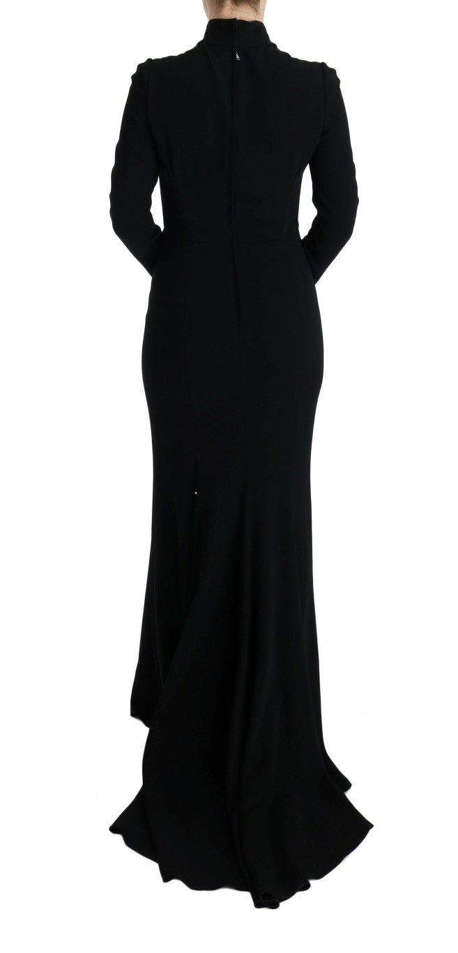 Dolce & Gabbana  Black Stretch Long Gown Sheath Dress #women, Black, Brand_Dolce & Gabbana, Catch, Clothing_Dress, Dolce & Gabbana, Dresses - Women - Clothing, feed-agegroup-adult, feed-color-black, feed-gender-female, feed-size-IT44|L, Gender_Women, IT44|L, Kogan, Women - New Arrivals at SEYMAYKA