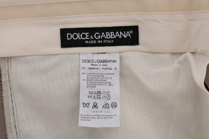 Dolce & Gabbana  Beige Cotton Stretch Chinos Pants #men, Beige, Brand_Dolce & Gabbana, Catch, Dolce & Gabbana, feed-agegroup-adult, feed-color-beige, feed-gender-male, feed-size-IT44 | XS, Gender_Men, IT44 | XS, Jeans & Pants - Men - Clothing, Kogan, Men - New Arrivals at SEYMAYKA