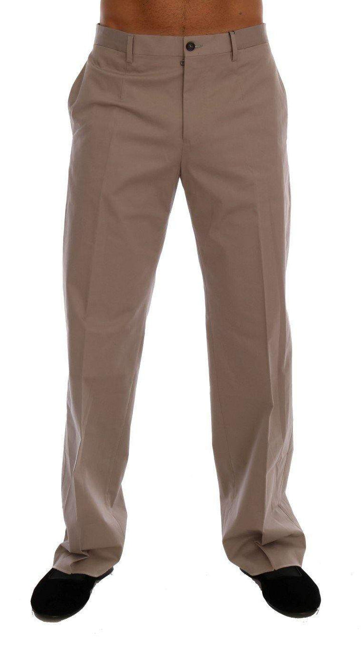 Dolce & Gabbana  Beige Cotton Stretch Chinos Pants #men, Beige, Brand_Dolce & Gabbana, Catch, Dolce & Gabbana, feed-agegroup-adult, feed-color-beige, feed-gender-male, feed-size-IT44 | XS, Gender_Men, IT44 | XS, Jeans & Pants - Men - Clothing, Kogan, Men - New Arrivals at SEYMAYKA