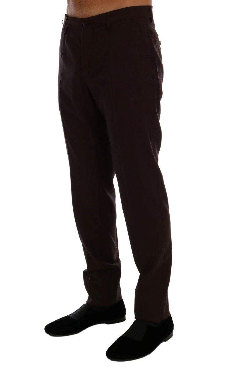 Dolce & Gabbana  Purple Wool Stretch Formal Pants #men, Brand_Dolce & Gabbana, Catch, Dolce & Gabbana, feed-agegroup-adult, feed-color-purple, feed-gender-male, feed-size-IT44 | XS, feed-size-IT54 | XL, feed-size-IT56 | 3XL, Gender_Men, IT44 | XS, IT54 | XL, IT56 | 3XL, Jeans & Pants - Men - Clothing, Kogan, Men - New Arrivals, Purple at SEYMAYKA