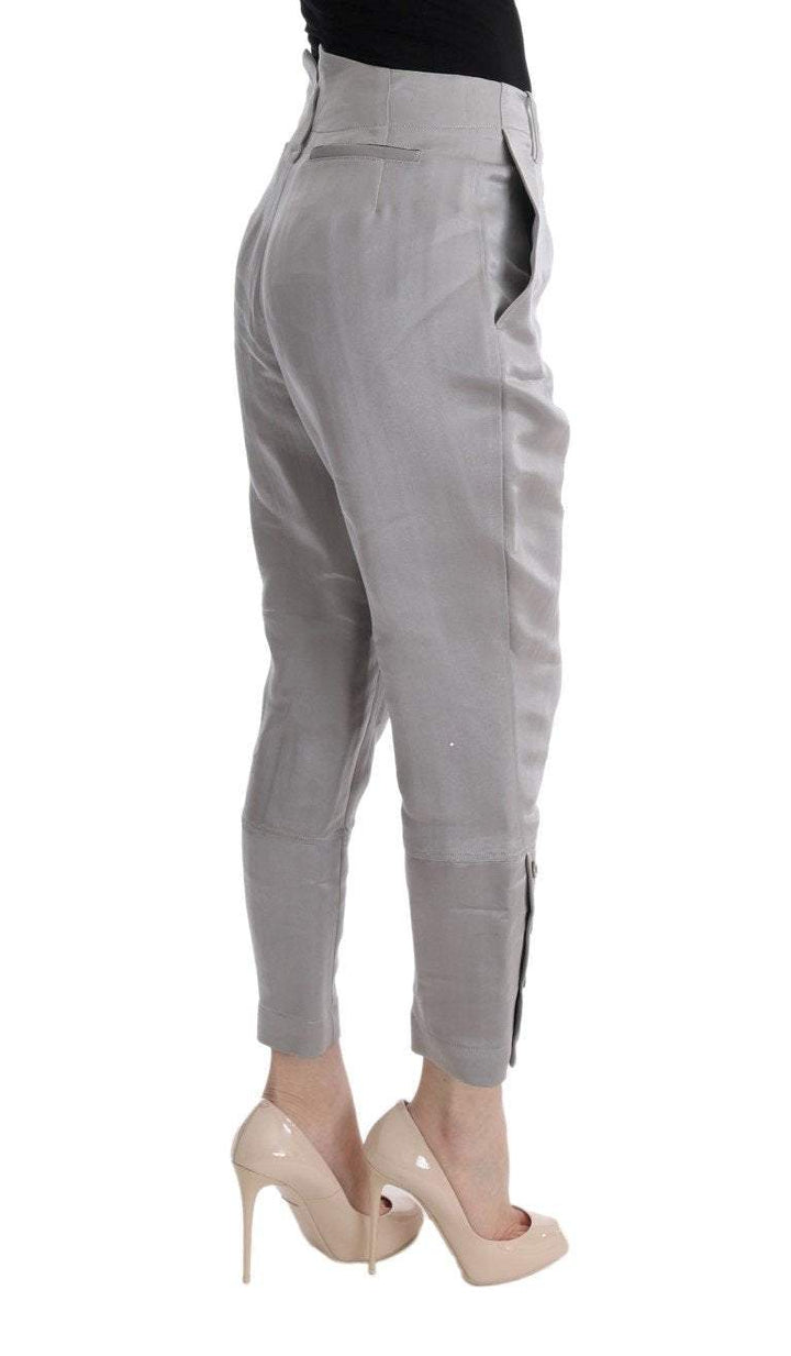 ERMANNO SCERVINO Women   Silk Cropped Casual Pants #women, Catch, Ermanno Scervino, feed-agegroup-adult, feed-color-gray, feed-gender-female, feed-size-IT40|S, feed-size-IT42|M, Gender_Women, Gray, IT40|S, IT42|M, Jeans & Pants - Women - Clothing, Kogan, Women - New Arrivals at SEYMAYKA