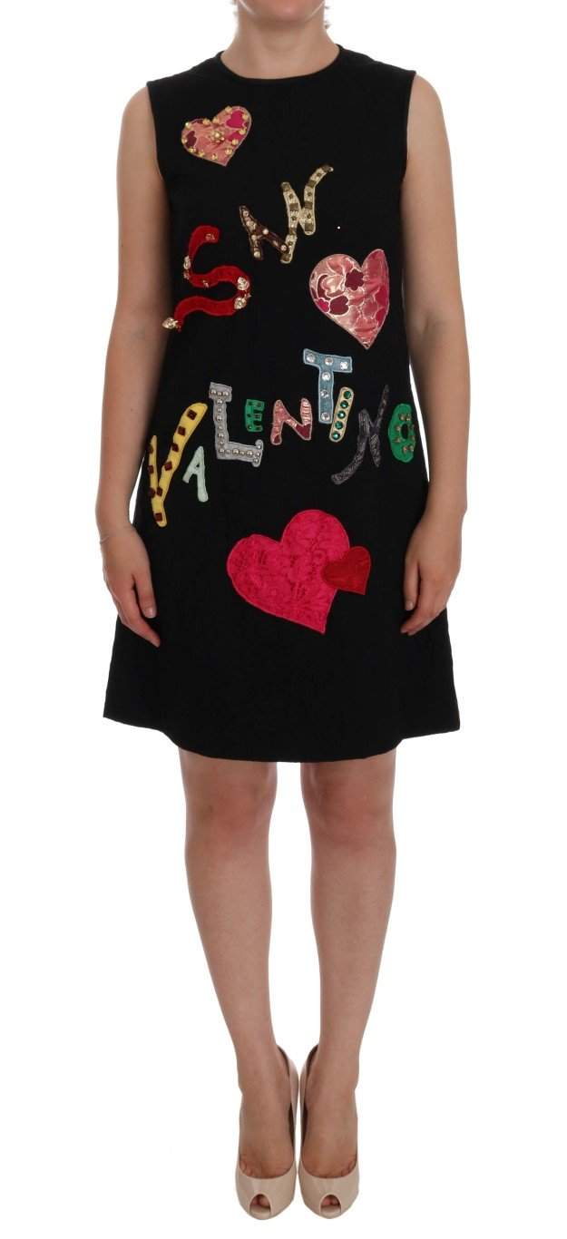 Dolce & Gabbana Black San Valentino Crystal Shift Dress #women, Black, Brand_Dolce & Gabbana, Catch, Clothing_Dress, Dolce & Gabbana, Dresses - Women - Clothing, feed-agegroup-adult, feed-color-black, feed-gender-female, feed-size-IT36 | XS, Gender_Women, IT36 | XS, IT40|S, Kogan, Women - New Arrivals at SEYMAYKA