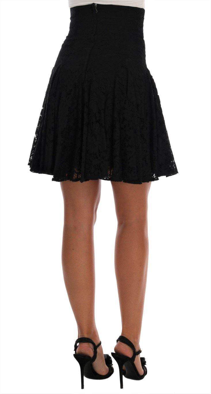 Dolce & Gabbana  Black Floral Cutout Lace A-Line Skirt #women, Black, Brand_Dolce & Gabbana, Catch, Dolce & Gabbana, feed-agegroup-adult, feed-color-black, feed-gender-female, feed-size-IT36 | XS, Gender_Women, IT36 | XS, Kogan, Skirts - Women - Clothing, Women - New Arrivals at SEYMAYKA