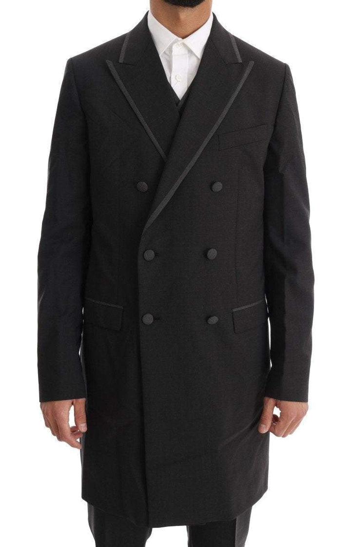 Dolce & Gabbana  Gray Wool Stretch 3 Piece Two Button Suit #men, Brand_Dolce & Gabbana, Catch, Dolce & Gabbana, feed-agegroup-adult, feed-color-gray, feed-gender-male, feed-size-IT48 | M, Gender_Men, Gray, IT48 | M, Kogan, Men - New Arrivals, Suits - Men - Clothing at SEYMAYKA