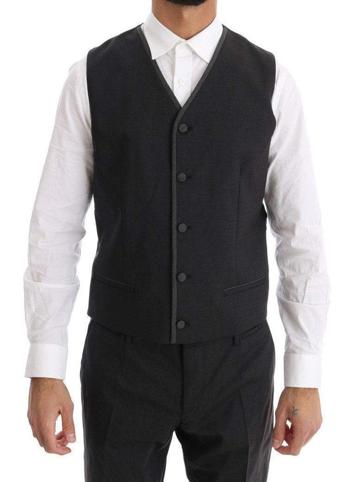 Dolce & Gabbana  Gray Wool Stretch 3 Piece Two Button Suit #men, Brand_Dolce & Gabbana, Catch, Dolce & Gabbana, feed-agegroup-adult, feed-color-gray, feed-gender-male, feed-size-IT48 | M, Gender_Men, Gray, IT48 | M, Kogan, Men - New Arrivals, Suits - Men - Clothing at SEYMAYKA