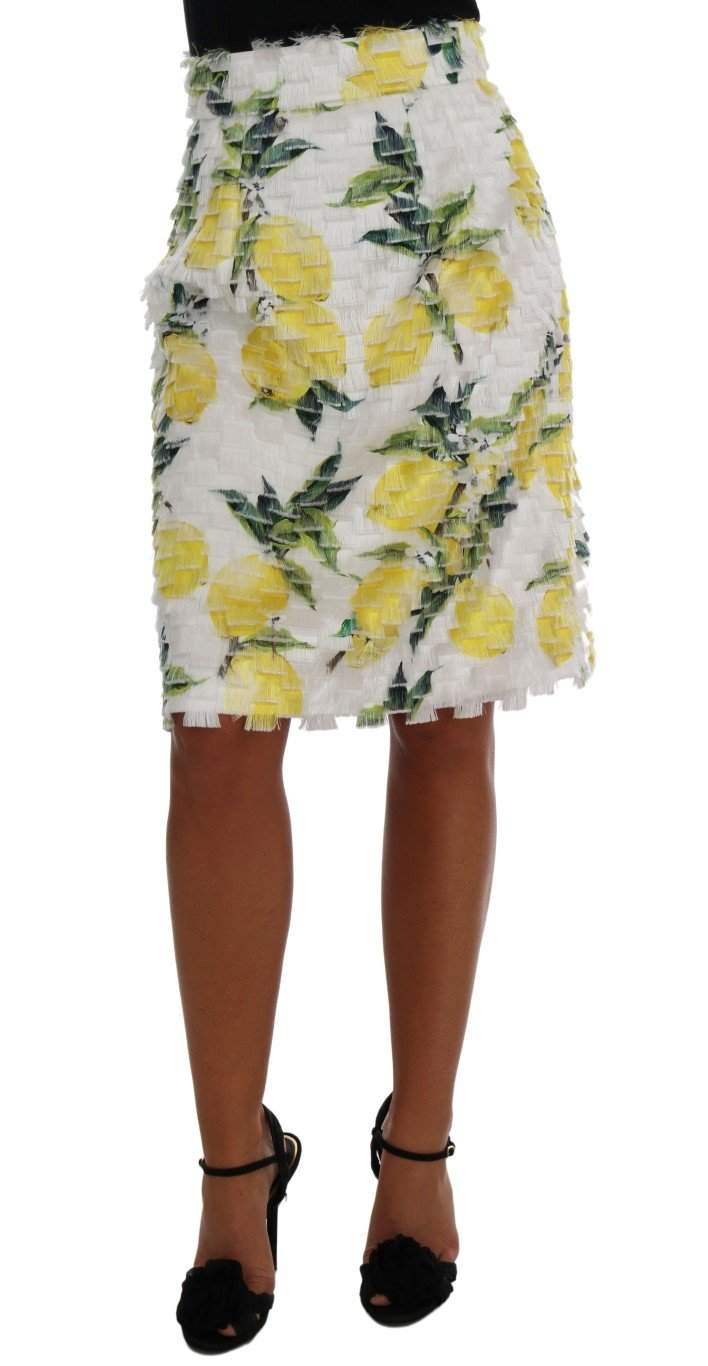 Dolce & Gabbana Lemon Print Fringe Pencil Skirt #women, Brand_Dolce & Gabbana, Catch, Dolce & Gabbana, feed-agegroup-adult, feed-color-multicolor, feed-gender-female, feed-size-IT38|XS, feed-size-IT40|S, feed-size-IT42|M, Gender_Women, IT38|XS, IT40|S, IT42|M, Kogan, Multicolor, Skirts - Women - Clothing, Women - New Arrivals at SEYMAYKA