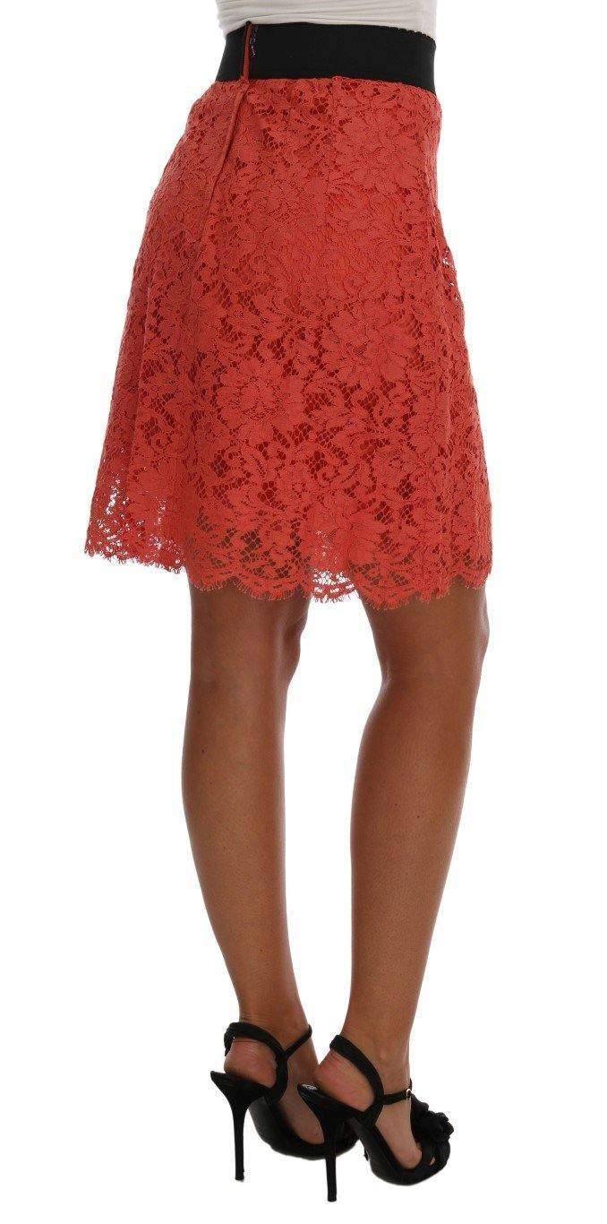 Dolce & Gabbana  Orange Macramé Lace Pencil Skirt #women, Brand_Dolce & Gabbana, Catch, Dolce & Gabbana, feed-agegroup-adult, feed-color-orange, feed-gender-female, feed-size-IT36|XXS, feed-size-IT38|XS, feed-size-IT40|S, Gender_Women, IT36|XXS, IT38|XS, IT40|S, IT46|XL, IT48|XXL, Kogan, Orange, Skirts - Women - Clothing, Women - New Arrivals at SEYMAYKA