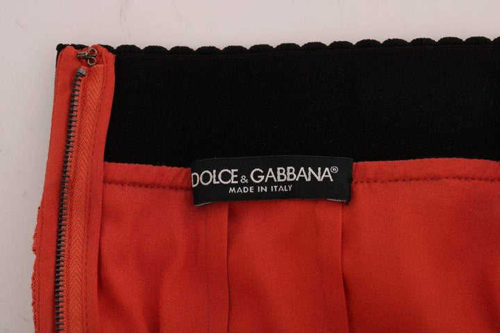 Dolce & Gabbana  Orange Macramé Lace Pencil Skirt #women, Brand_Dolce & Gabbana, Catch, Dolce & Gabbana, feed-agegroup-adult, feed-color-orange, feed-gender-female, feed-size-IT36|XXS, feed-size-IT38|XS, feed-size-IT40|S, Gender_Women, IT36|XXS, IT38|XS, IT40|S, IT46|XL, IT48|XXL, Kogan, Orange, Skirts - Women - Clothing, Women - New Arrivals at SEYMAYKA