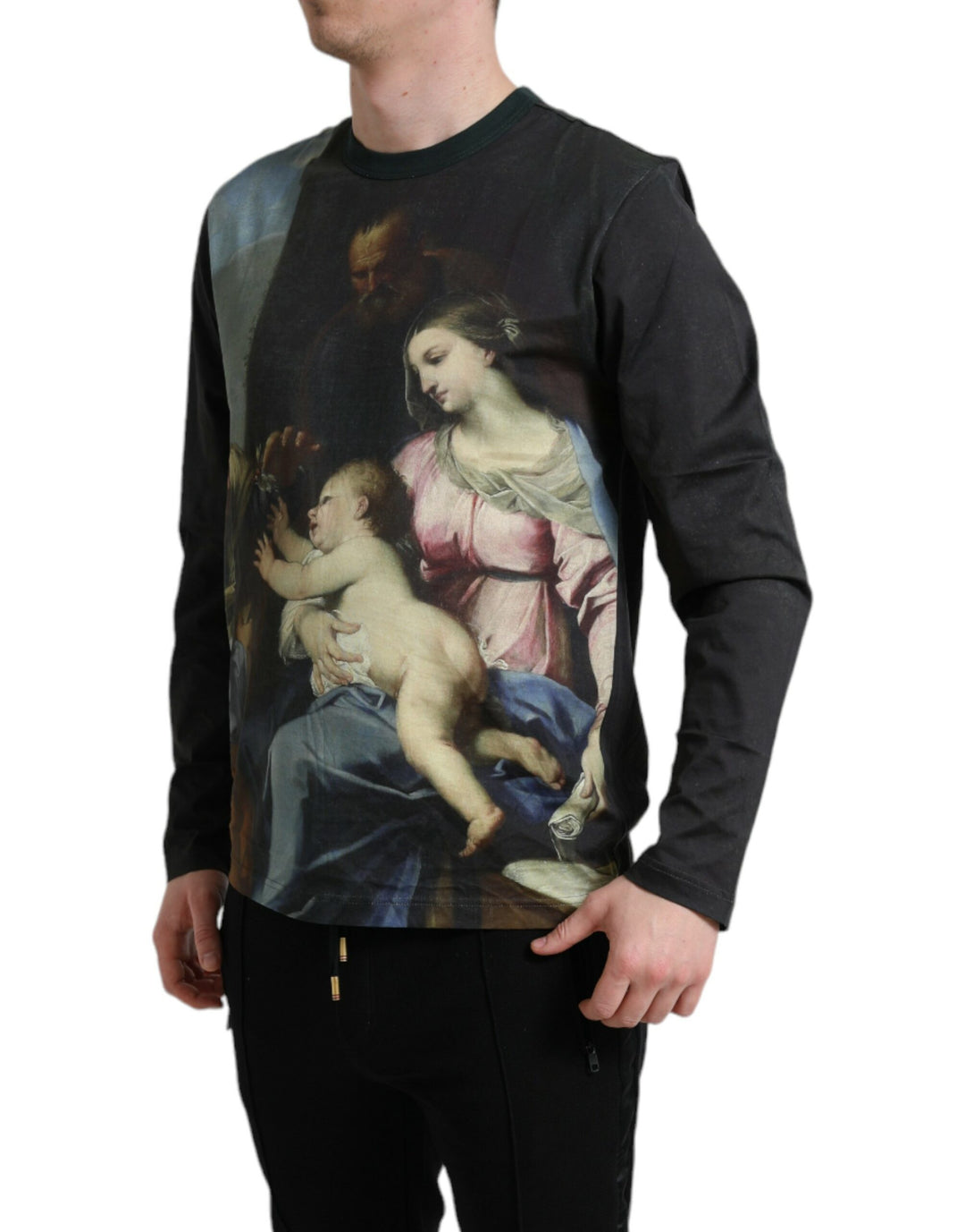 Dolce & Gabbana Multicolor Print Pullover Cotton Sweater