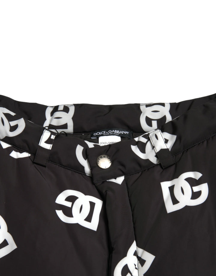 Dolce & Gabbana Black Logo DG Print Wide Leg Pants