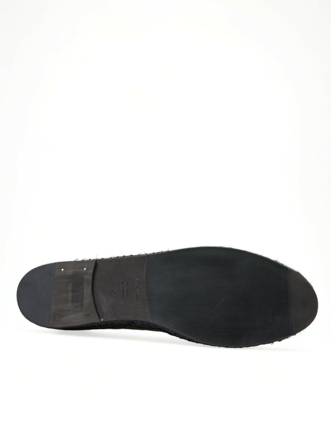 Dolce & Gabbana Black Exotic Leather Espadrilles Slip On Shoes