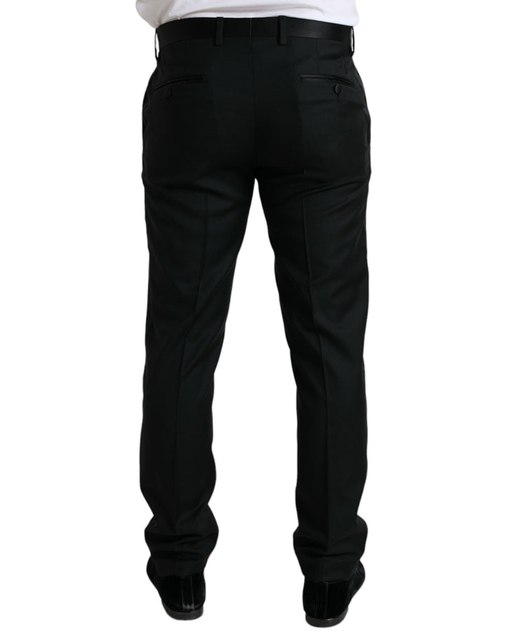 Dolce & Gabbana Black Wool Slim Fit Formal Trouser Dress Pants