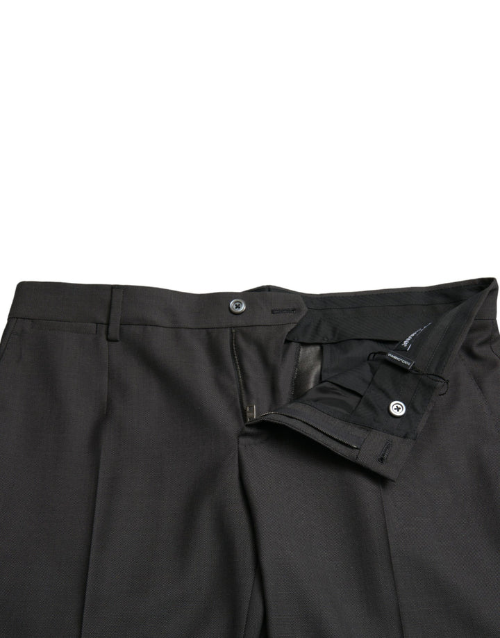 Dolce & Gabbana Dark Gray Stretch Slim Formal Pants