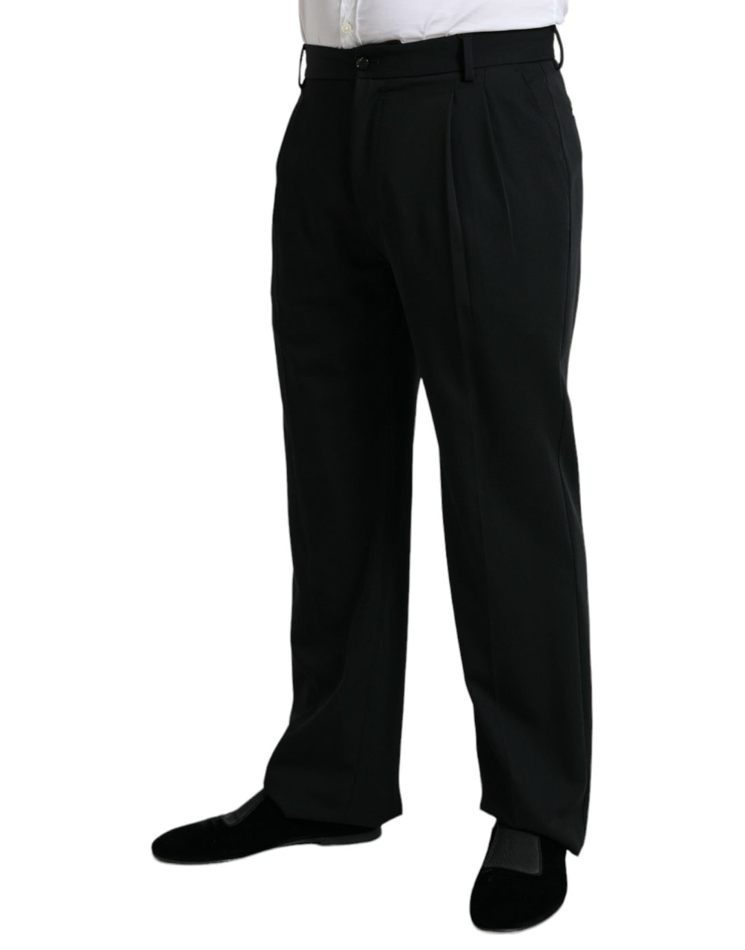 Dolce & Gabbana Black Wool Formal Straight Fit Dress Pants