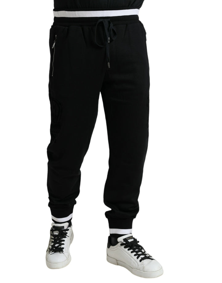 Dolce & Gabbana Black Cotton Logo Sweatpants Jogging Pants