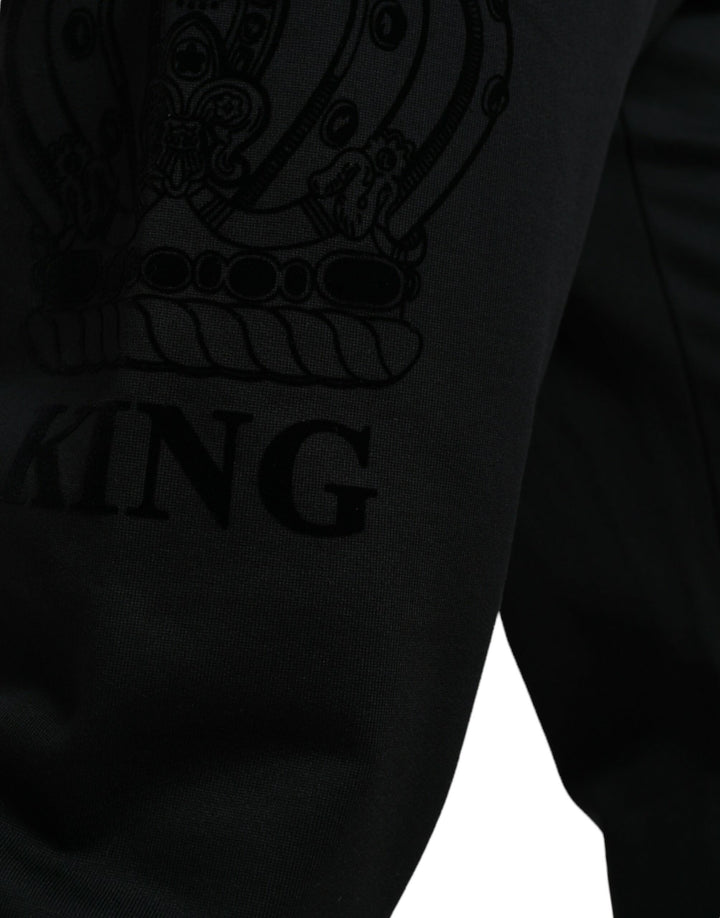 Dolce & Gabbana Black Cotton Logo Sweatpants Jogging Pants