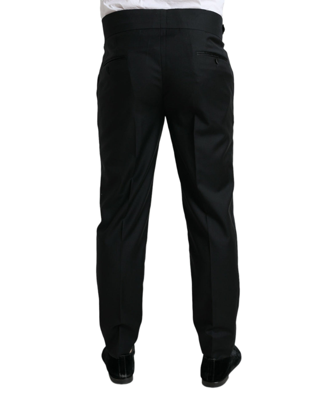 Dolce & Gabbana Black Wool Slim Fit Formal Trouser Dress Pants