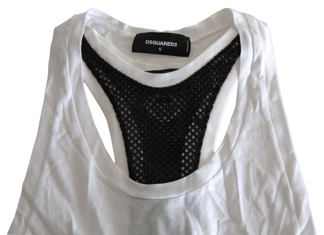 Dsquared² Black White Crewneck Sleeveless Tank Top