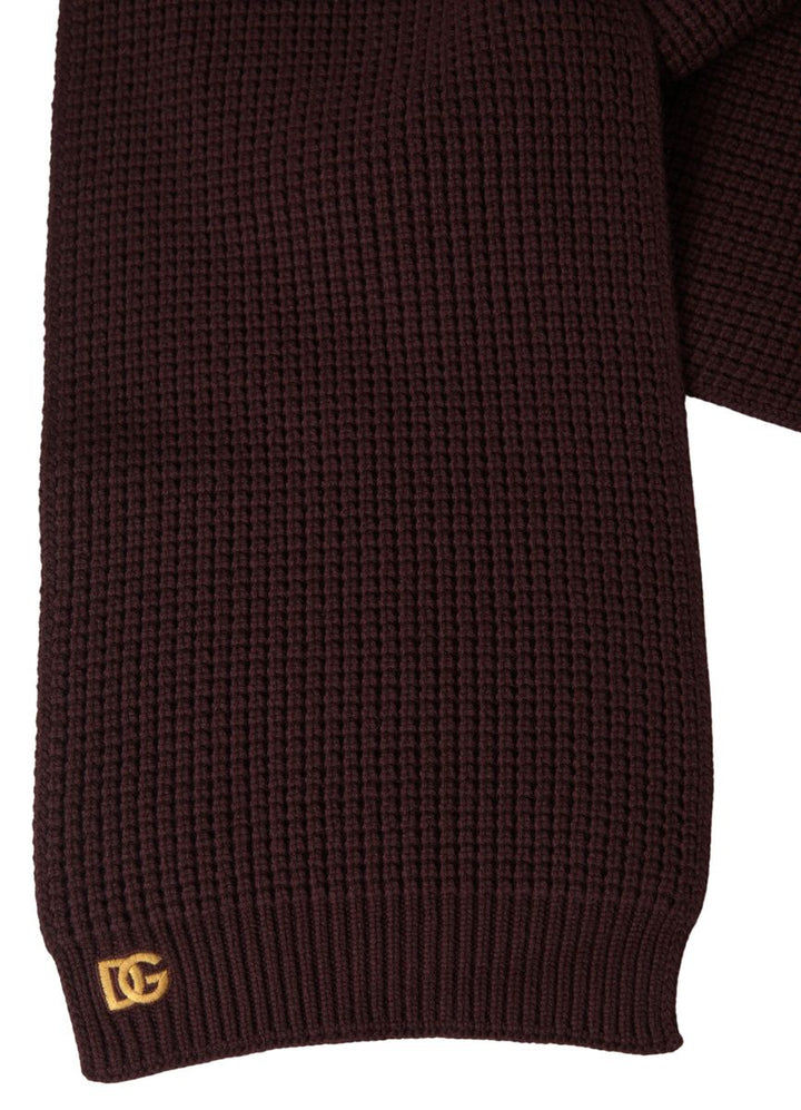 Dolce & Gabbana Brown Cashmere Knitted Neck Wrap Shawl Scarf