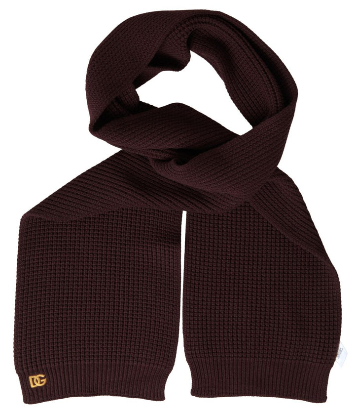 Dolce & Gabbana Brown Cashmere Knitted Neck Wrap Shawl Scarf