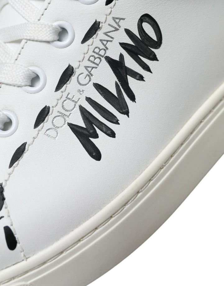 Dolce & Gabbana White Leather LOVE Milano Men Sneakers Shoes