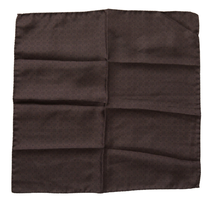 Dolce & Gabbana Brown Patterned Silk Square Handkerchief Scarf