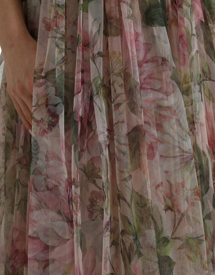 Dolce & Gabbana Multicolor Floral Print A-line Gown Dress