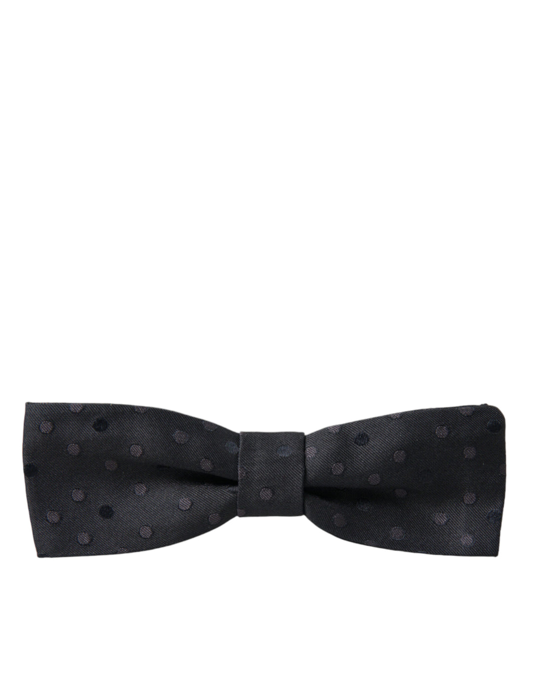 Dolce & Gabbana Gray Polka Dot Silk Adjustable Neck Men Papillon Bow Tie