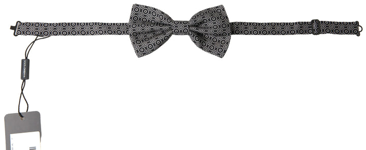 Black White Pattern Adjustable Neck Papillon Bow Tie