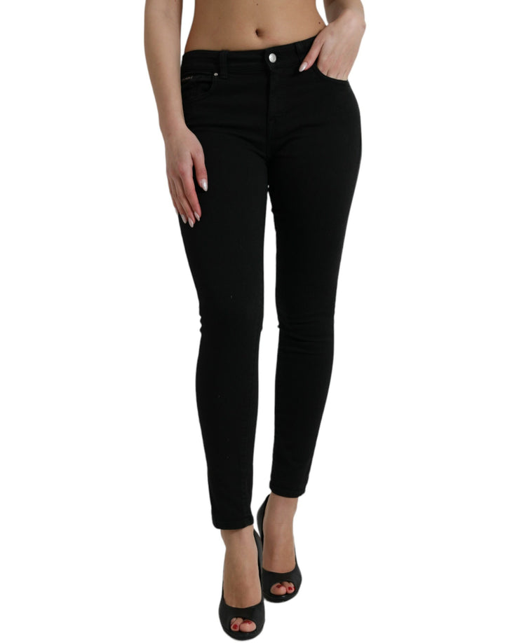 Dolce & Gabbana Black Cotton Stretch Denim Skinny Jeans