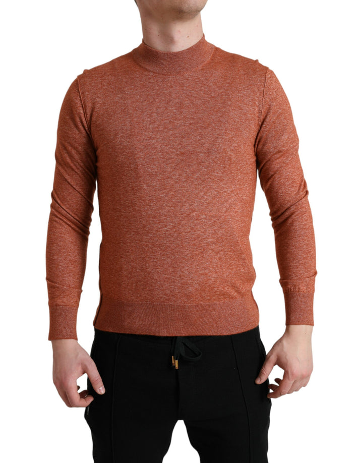 Dolce & Gabbana Orange Cashmere Crew Neck Pullover Sweater