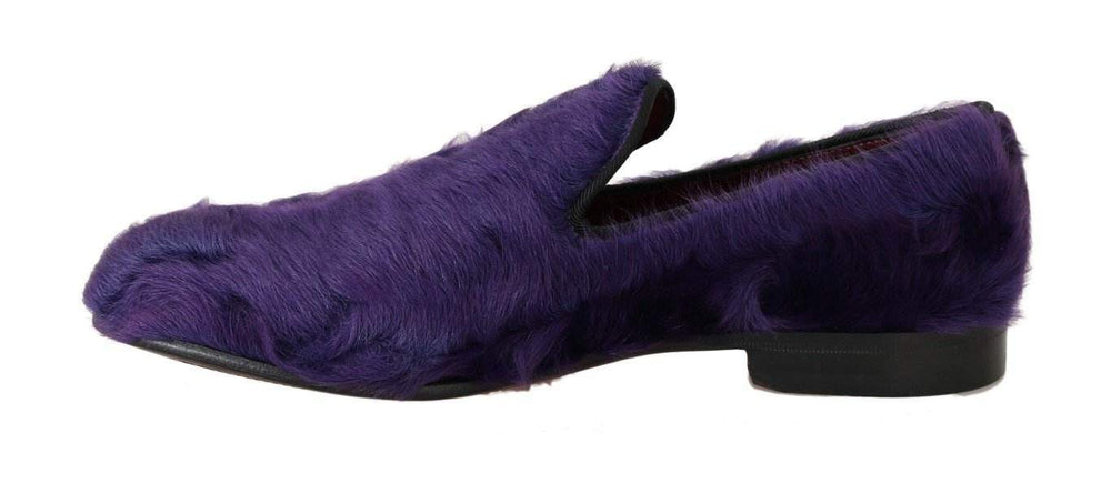 Dolce & Gabbana Purple Sheep Fur Leather Loafers #women, Brand_Dolce & Gabbana, Catch, Dolce & Gabbana, EU36.5/US6, EU36/US5.5, feed-agegroup-adult, feed-color-purple, feed-gender-female, feed-size-US5.5, feed-size-US6, Flat Shoes - Women - Shoes, Gender_Women, Kogan, Purple, Shoes - New Arrivals at SEYMAYKA