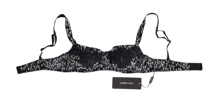 Dolce & Gabbana  Black Silk White Lace Stretch Underwear Bra #women, Black, Brand_Dolce & Gabbana, Catch, Dolce & Gabbana, feed-agegroup-adult, feed-color-black, feed-gender-female, feed-size-IT2 | S, Gender_Women, IT2 | S, Kogan, Underwear - Women - Clothing, Women - New Arrivals at SEYMAYKA