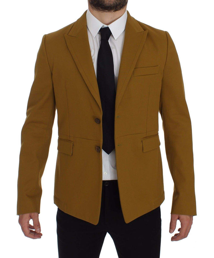 Dolce & Gabbana Yellow Cotton Stretch Blazer #men, Blazers - Men - Clothing, Brand_Dolce & Gabbana, Catch, Dolce & Gabbana, feed-agegroup-adult, feed-color-yellow, feed-gender-male, feed-size-IT46 | S, feed-size-IT52 | XL, Gender_Men, IT52 | XL, Kogan, Yellow at SEYMAYKA