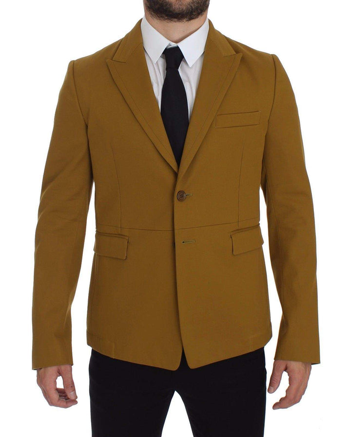 Dolce & Gabbana Yellow Cotton Stretch Blazer #men, Blazers - Men - Clothing, Brand_Dolce & Gabbana, Catch, Dolce & Gabbana, feed-agegroup-adult, feed-color-yellow, feed-gender-male, feed-size-IT46 | S, feed-size-IT52 | XL, Gender_Men, IT52 | XL, Kogan, Yellow at SEYMAYKA