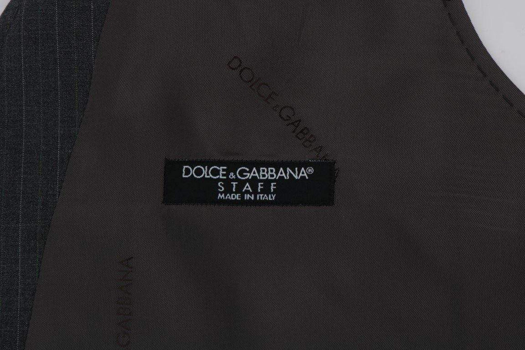 Dolce & Gabbana  Gray STAFF Cotton Striped Vest #men, Brand_Dolce & Gabbana, Catch, Dolce & Gabbana, feed-agegroup-adult, feed-color-gray, feed-gender-male, feed-size-IT50 | L, Gender_Men, Gray, IT50 | L, Kogan, Men - New Arrivals, Vests - Men - Clothing at SEYMAYKA