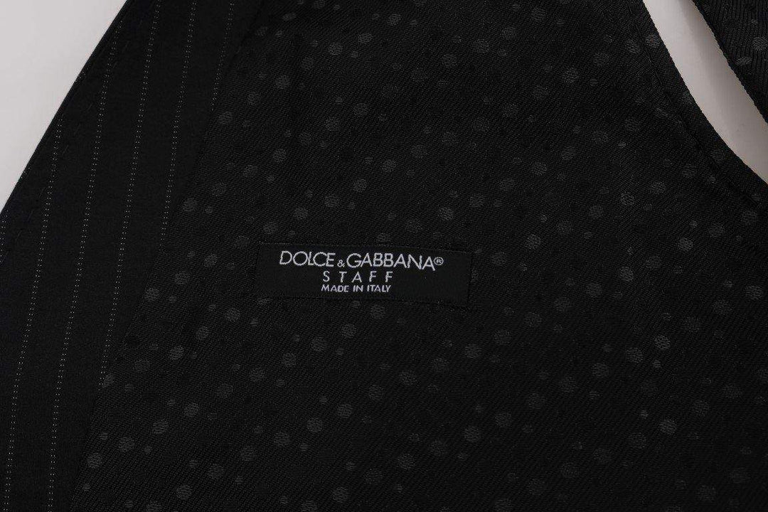 Dolce & Gabbana  Gray STAFF Cotton Striped Vest #men, Brand_Dolce & Gabbana, Catch, Dolce & Gabbana, feed-agegroup-adult, feed-color-gray, feed-gender-male, feed-size-IT52 | XL, Gender_Men, Gray, IT52 | XL, Kogan, Men - New Arrivals, Vests - Men - Clothing at SEYMAYKA