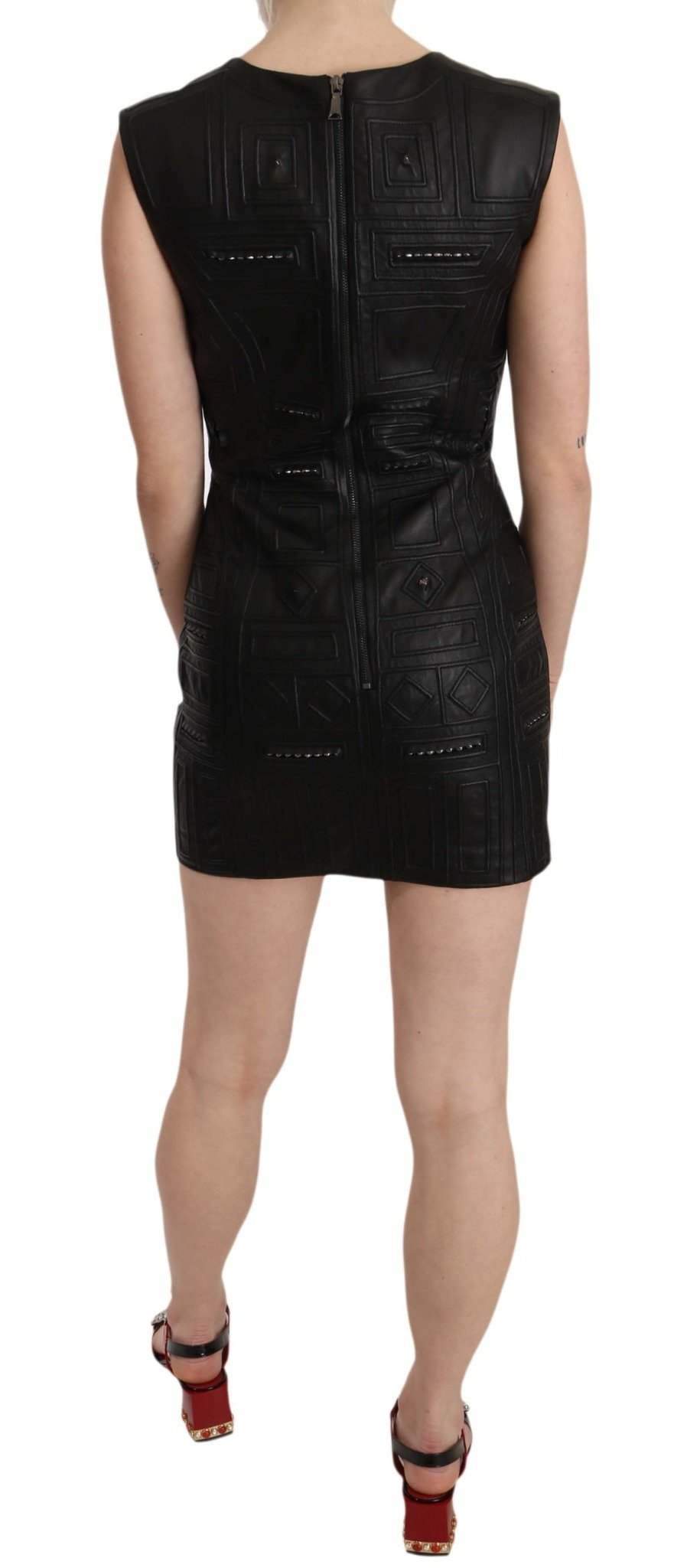 John Richmond  Leather Studded Mini Shift Dress #women, Black, Catch, Clothing_Dress, Dresses - Women - Clothing, feed-agegroup-adult, feed-color-black, feed-gender-female, feed-size-IT42|M, feed-size-IT44|L, Gender_Women, IT42|M, IT44|L, John Richmond, Kogan, Women - New Arrivals at SEYMAYKA