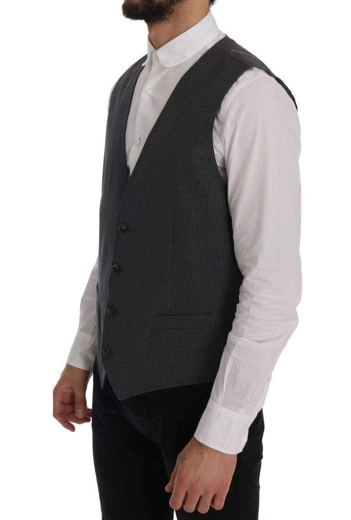 Dolce & Gabbana  Gray STAFF Cotton Rayon Vest #men, Brand_Dolce & Gabbana, Catch, Dolce & Gabbana, feed-agegroup-adult, feed-color-gray, feed-gender-male, feed-size-IT50 | L, Gender_Men, Gray, IT50 | L, Kogan, Men - New Arrivals, Vests - Men - Clothing at SEYMAYKA