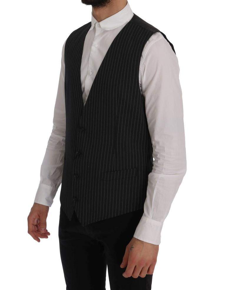 Dolce & Gabbana  Gray Wool Stretch Vest #men, Brand_Dolce & Gabbana, Catch, Dolce & Gabbana, feed-agegroup-adult, feed-color-gray, feed-gender-male, feed-size-IT52 | XL, Gender_Men, Gray, IT52 | XL, Kogan, Men - New Arrivals, Vests - Men - Clothing at SEYMAYKA