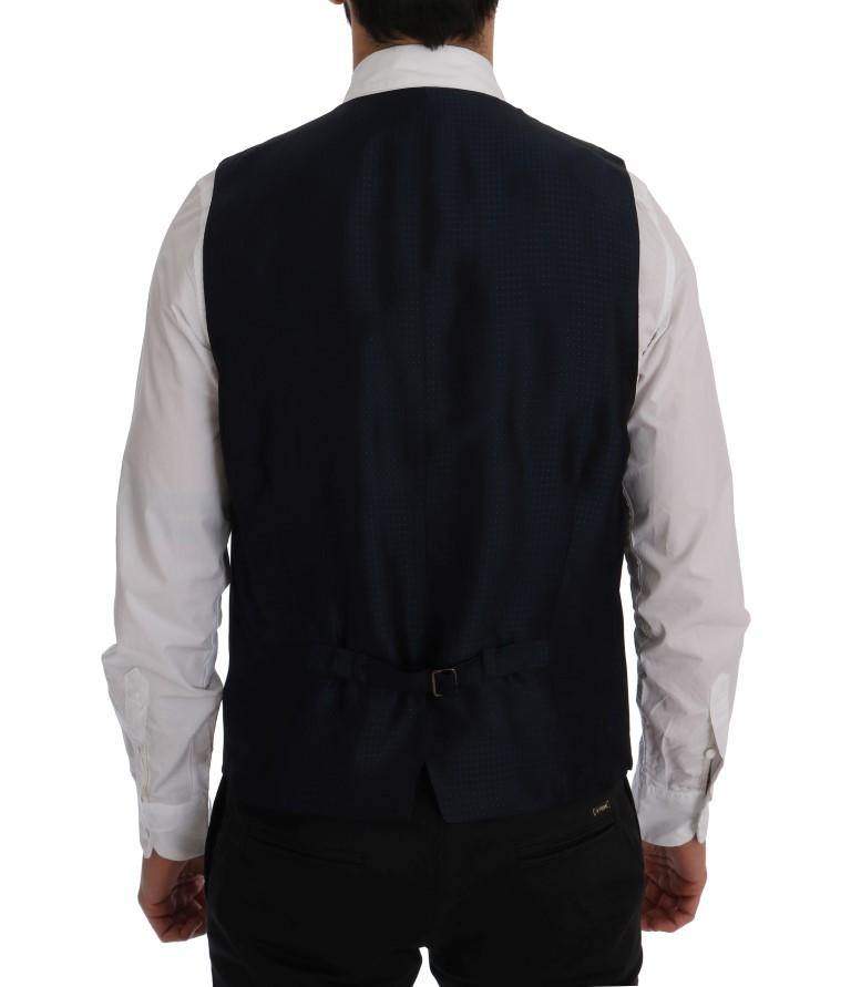 Dolce & Gabbana  Blue STAFF Wool Stretch Vest #men, Blue, Brand_Dolce & Gabbana, Catch, Dolce & Gabbana, feed-agegroup-adult, feed-color-blue, feed-gender-male, feed-size-IT52 | XL, Gender_Men, IT52 | XL, Kogan, Men - New Arrivals, Vests - Men - Clothing at SEYMAYKA